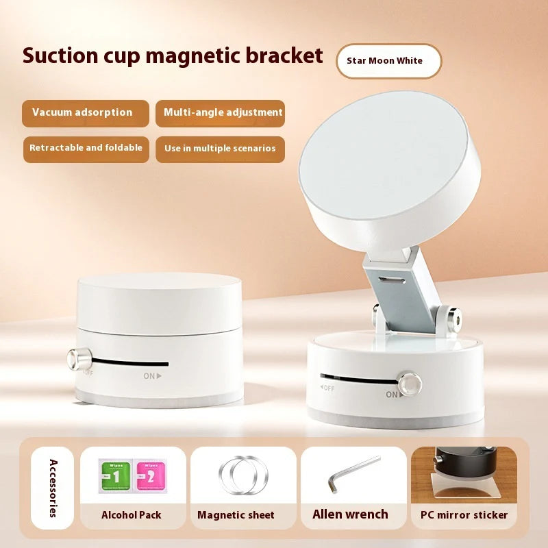 Foldable Magnetic Vacuum Car Phone Holder with Suction Cup for Hands-Free Navigation