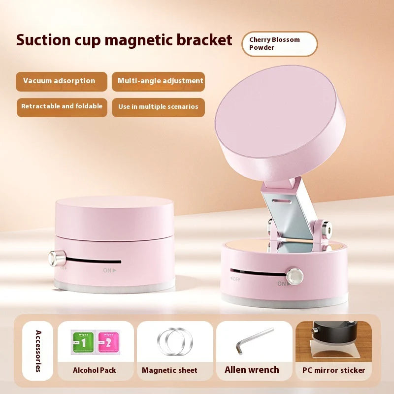 Foldable Magnetic Vacuum Car Phone Holder with Suction Cup for Hands-Free Navigation