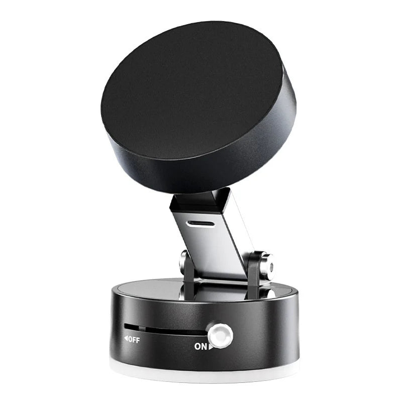 Foldable Magnetic Vacuum Car Phone Holder with Suction Cup for Hands-Free Navigation